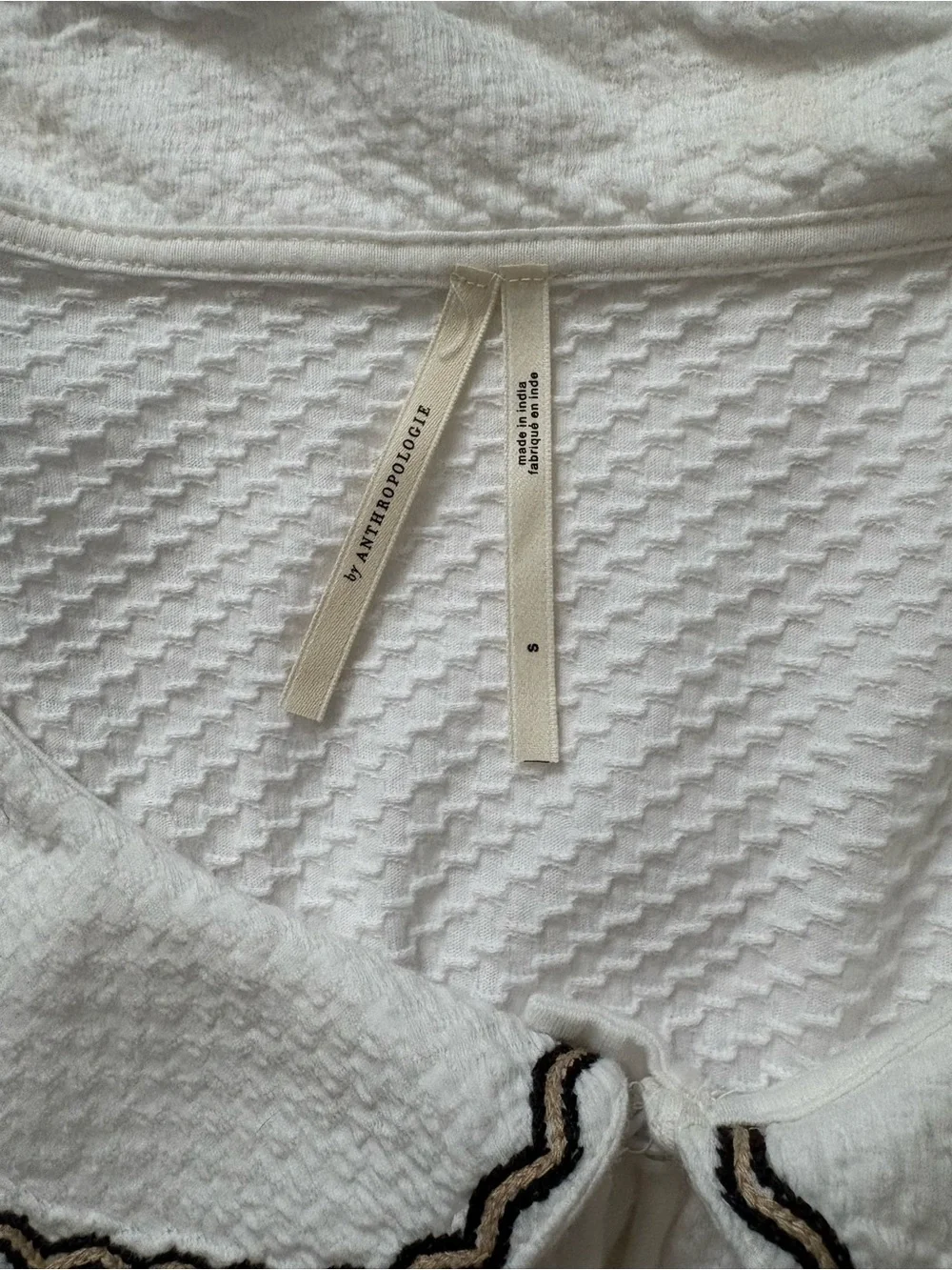 Anthropologie white textured